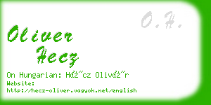 oliver hecz business card